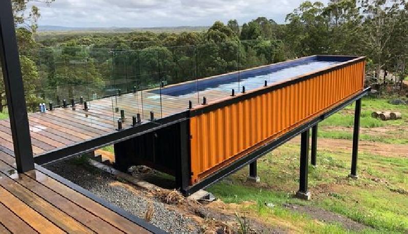 pool made out of shipping container