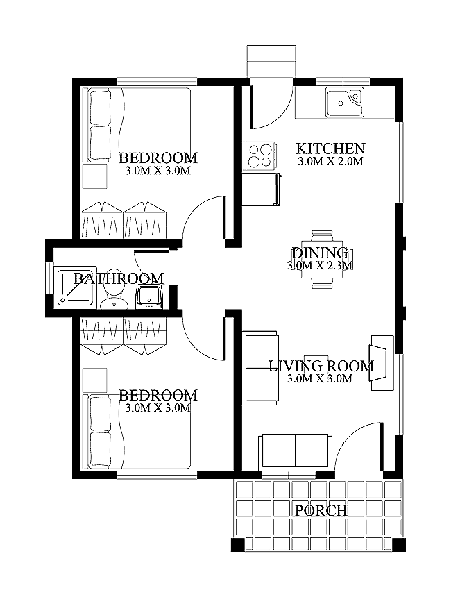 Cute Tiny House Design With House Plan