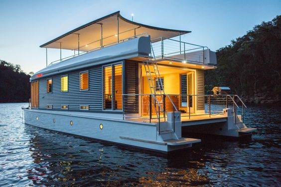 A Solar Powered Houseboat You Can Tow With Your Truck