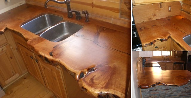 Rustic Countertop For Cabins - a DIY Project