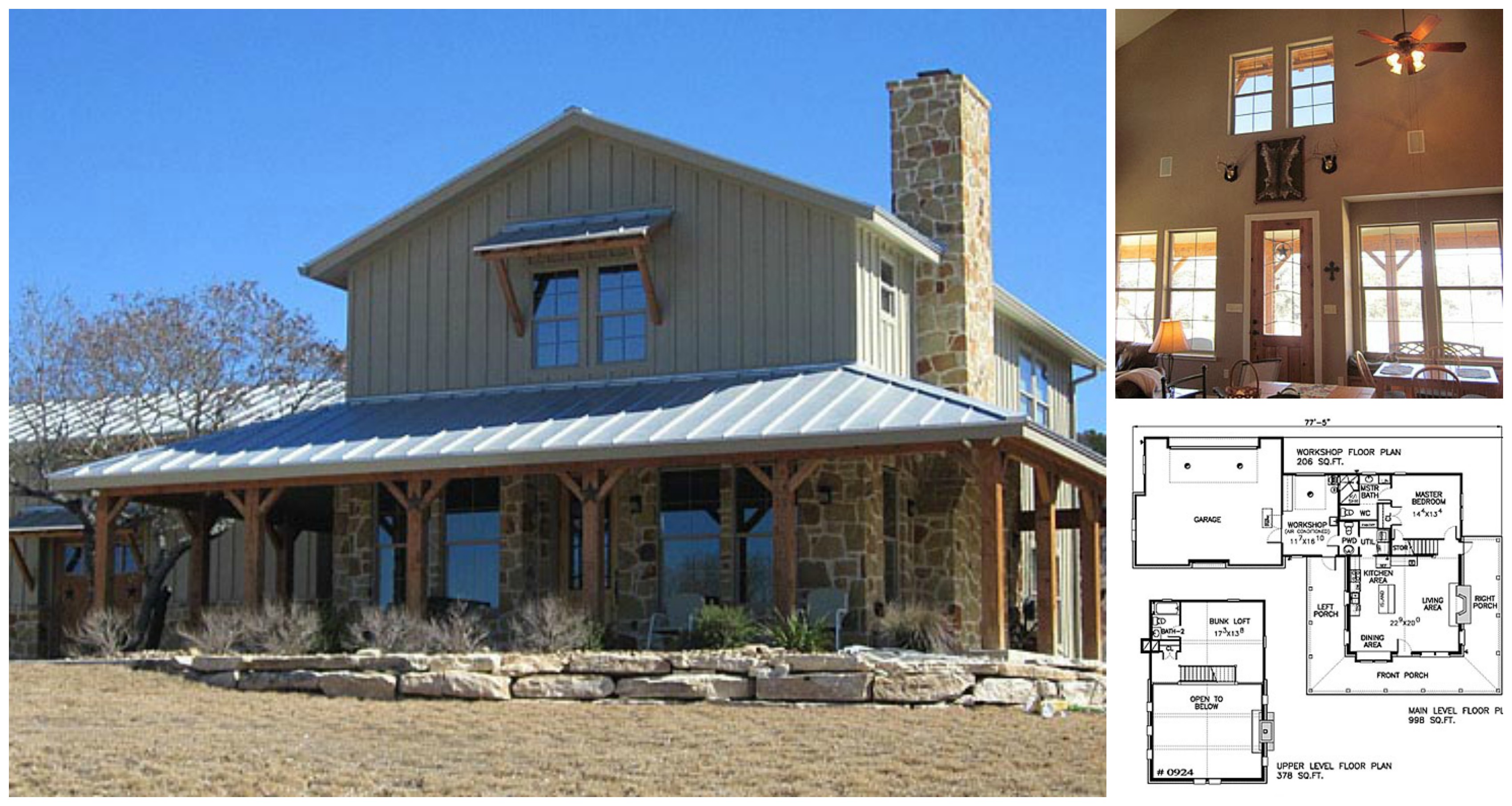 Lovely Metal Building Ranch Home with a Wrap-Around Porch