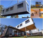 Cross-Stacked Cantilevered Shipping Container House