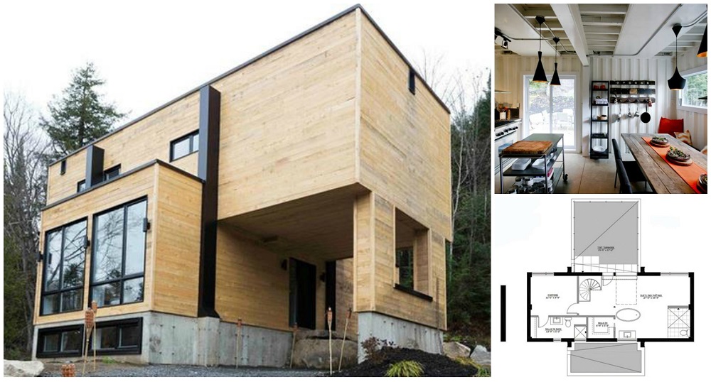 Hemlock Spruce Clad Shipping Container Home