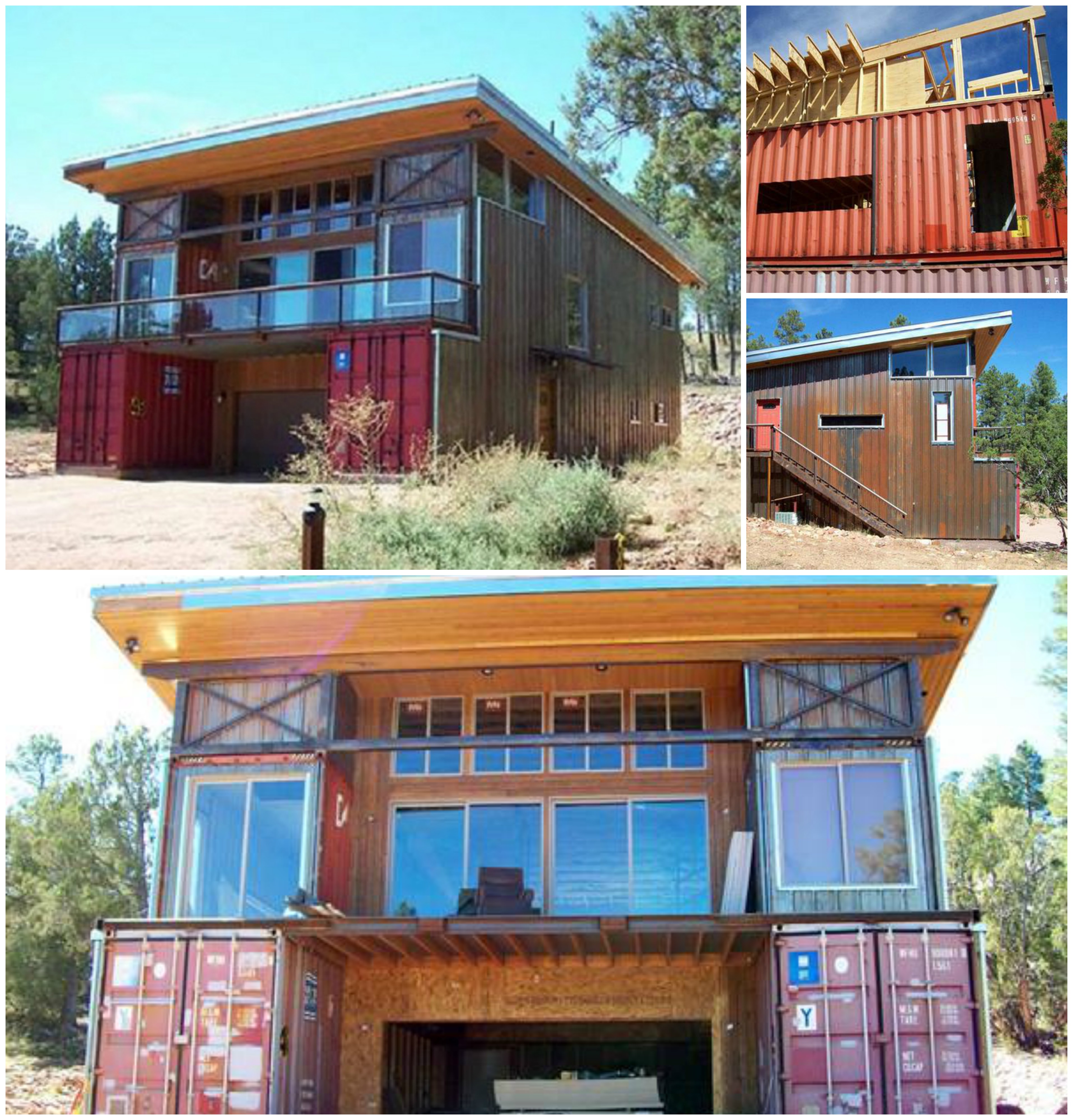 Hybrid Construction Method Home with Shipping Containers