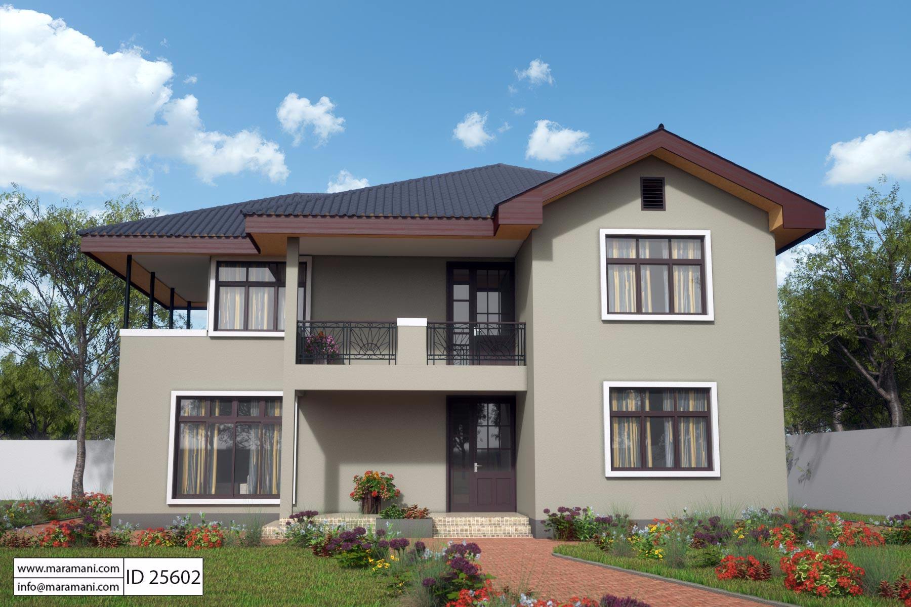 Compact 5 bedroom house design, All rooms are self-contained