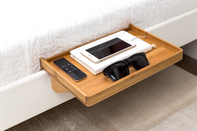 Tiny, Bamboo Floating Nightstand