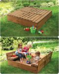 Amazing Two Bench Sandbox That Can Be Covered Even When Not in Use