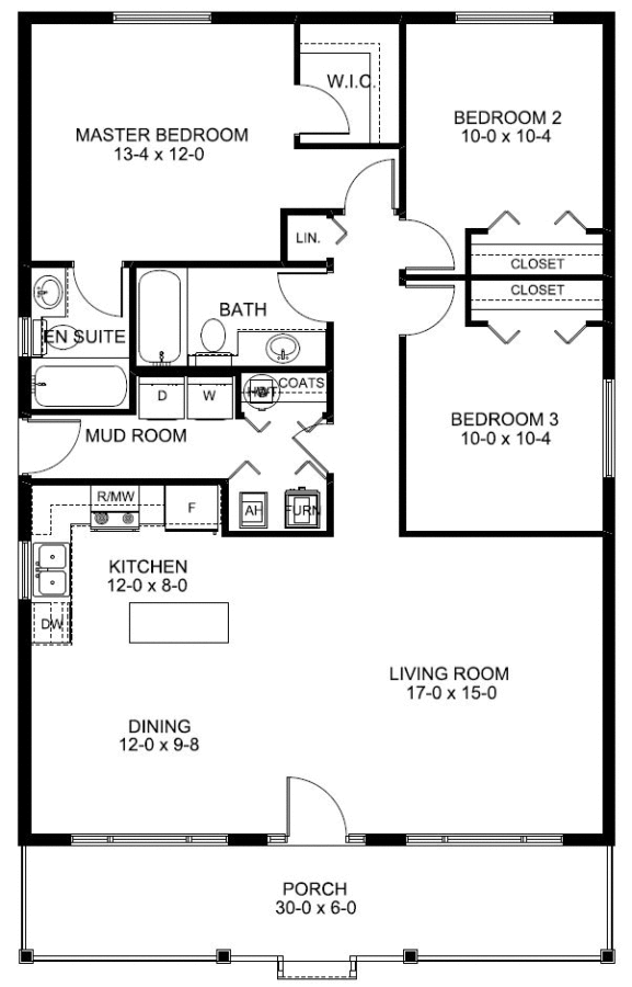 Stunning 1260 Sq. Ft. Economical Rancher Home w/ Front Porch