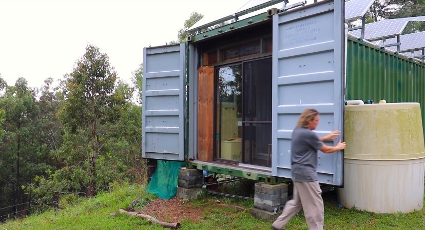 This couple built an off-grid home with 2 shipping containers