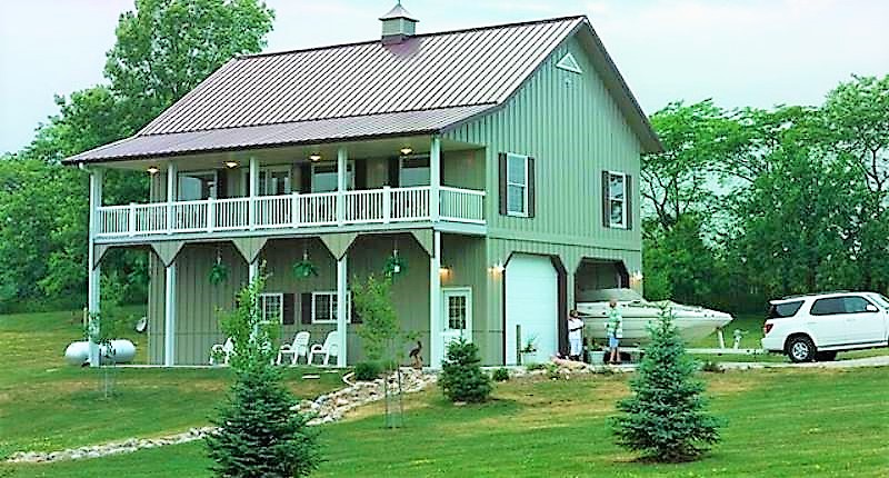 Metal Building Home with Porch and Balcony (Interior photos)