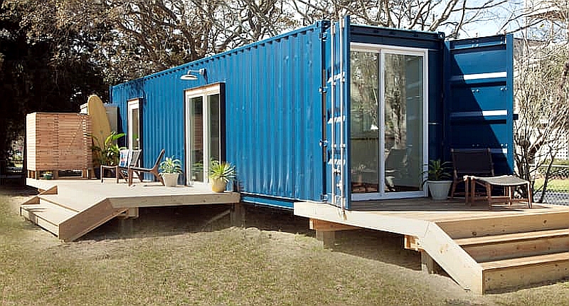 Shipping Container Was Turned Into a Modern Beach Side Home