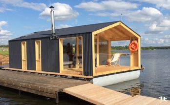 A prefab house that works on land and on water