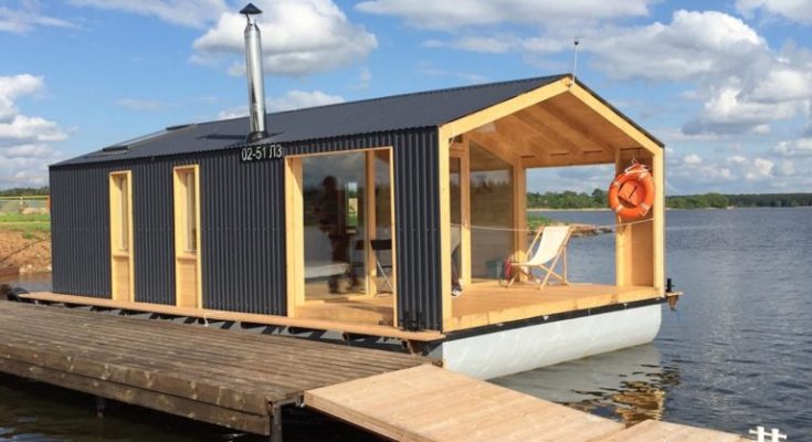 A prefab house that works on land and on water